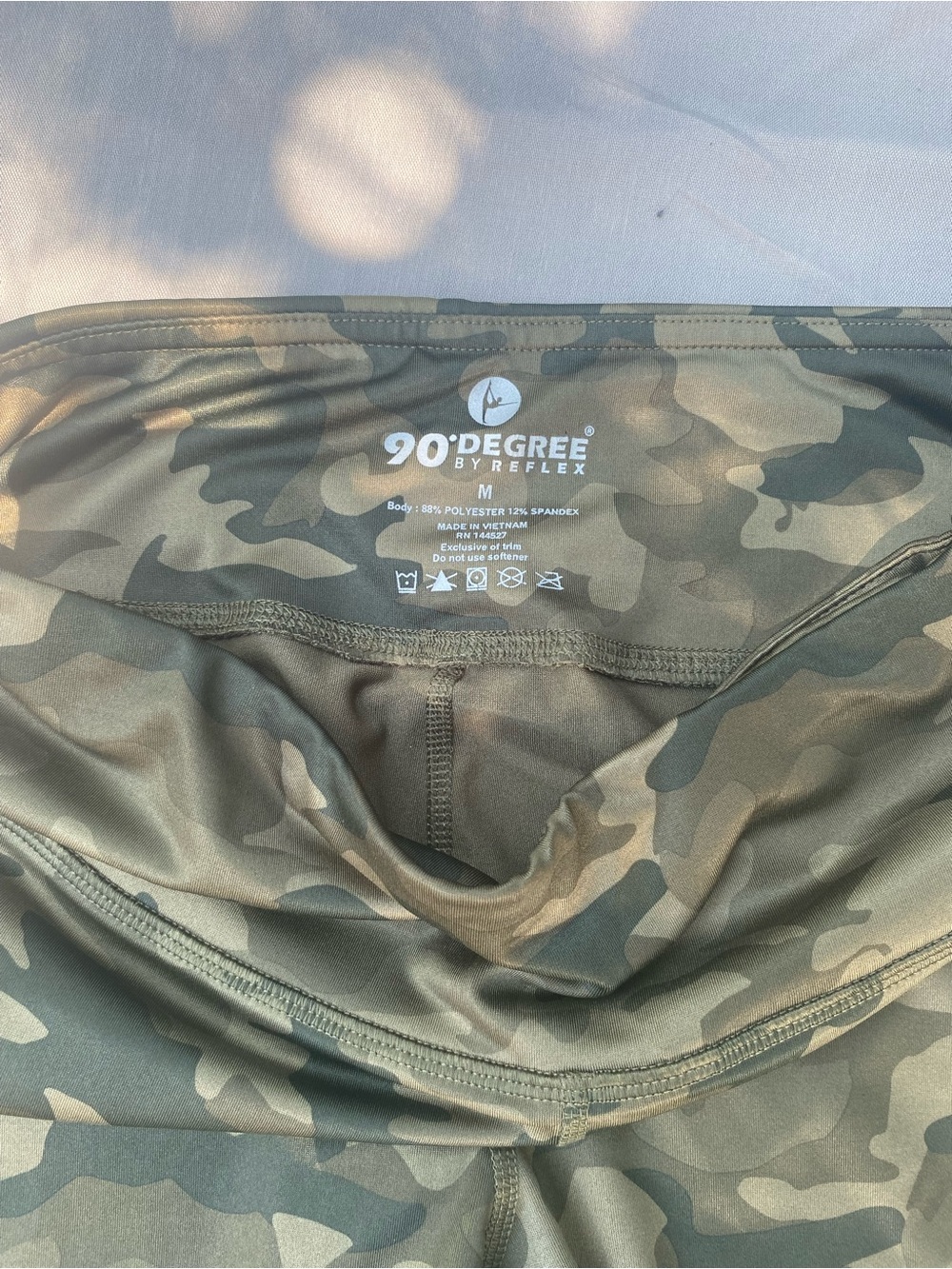 90 Degree By Reflex Kids Camo Leggings in Olive Green - Picture 2 of 4